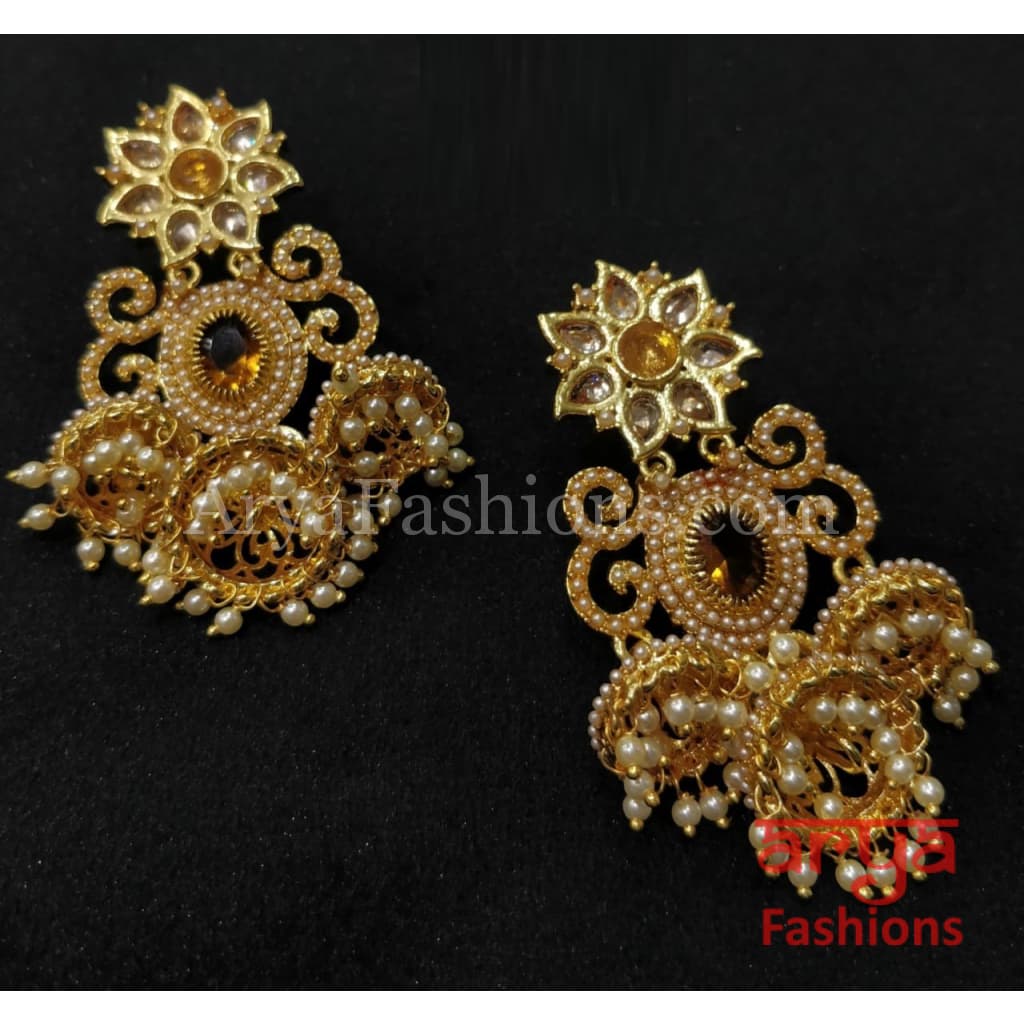 Golden jhumke hot sale new design