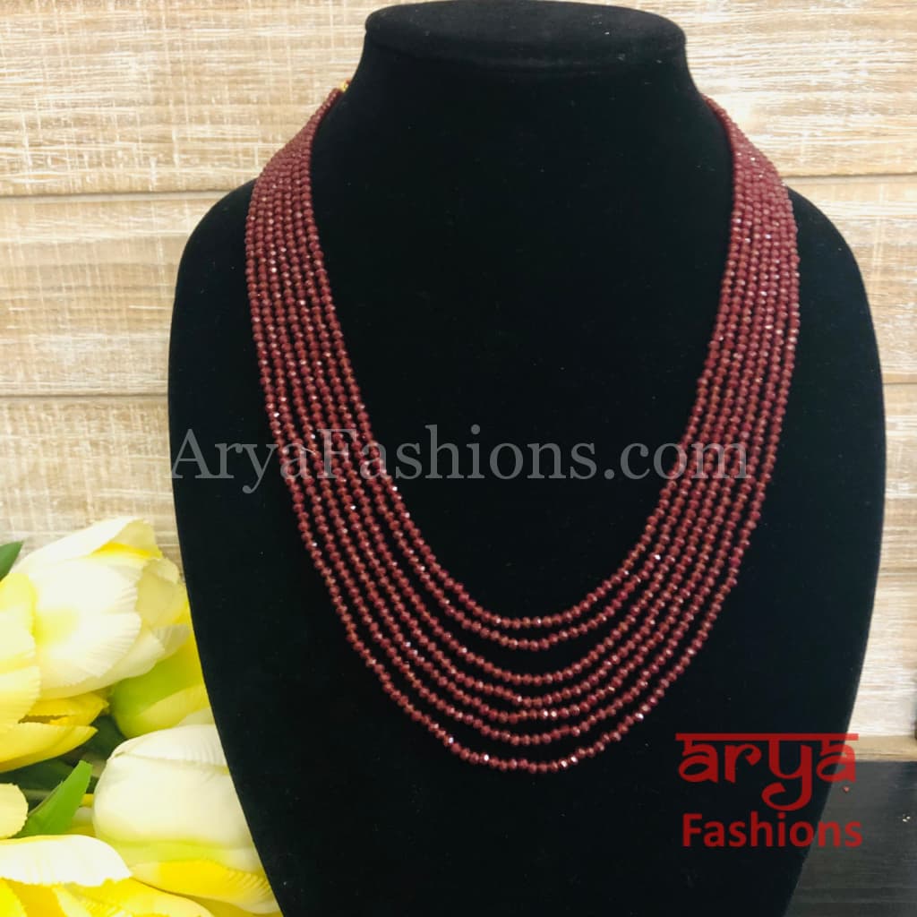 Dropship Three Layers Choker Necklace Red Crystal Beads Neck Chain  Multilayer Party Clothing Accessories to Sell Online at a Lower Price