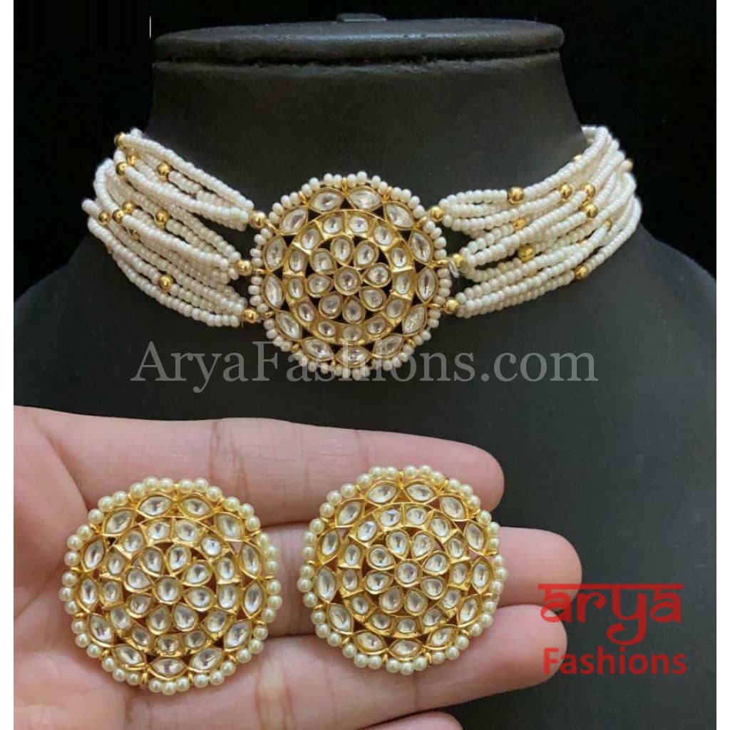 Indian Kundan Choker Necklace Inspired by Sabyasachi Necklace