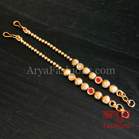 Golden Kundan Earring Chain/ Extender Chain / Extension