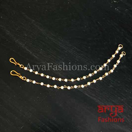 Golden Kundan Earring Extender Chain/Earring Extension