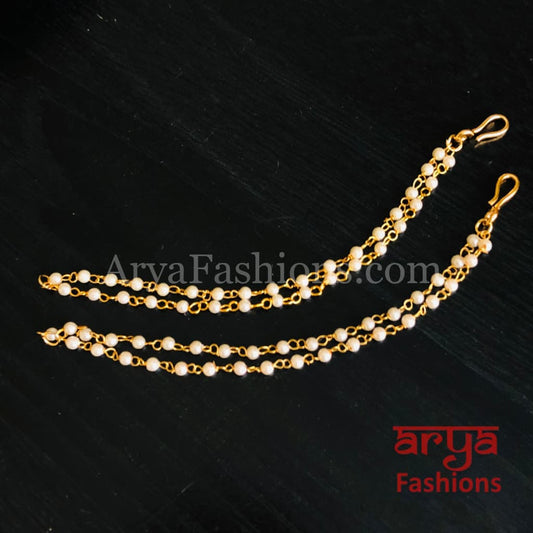 Golden Kundan Earring Extender Chain/Earring Extension