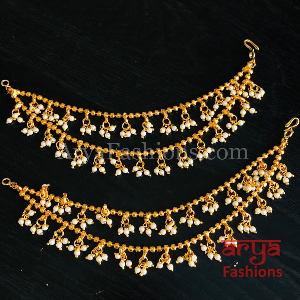 Pearl Beads Extender Chain / Golden beads Earring Chain/ Extension