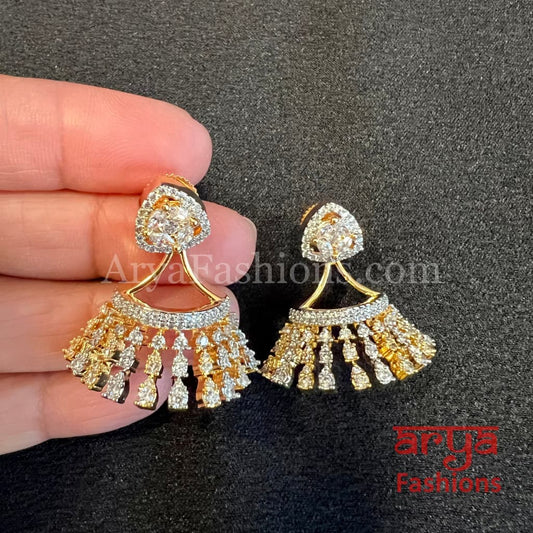 Small Golden CZ Jhumki Stud