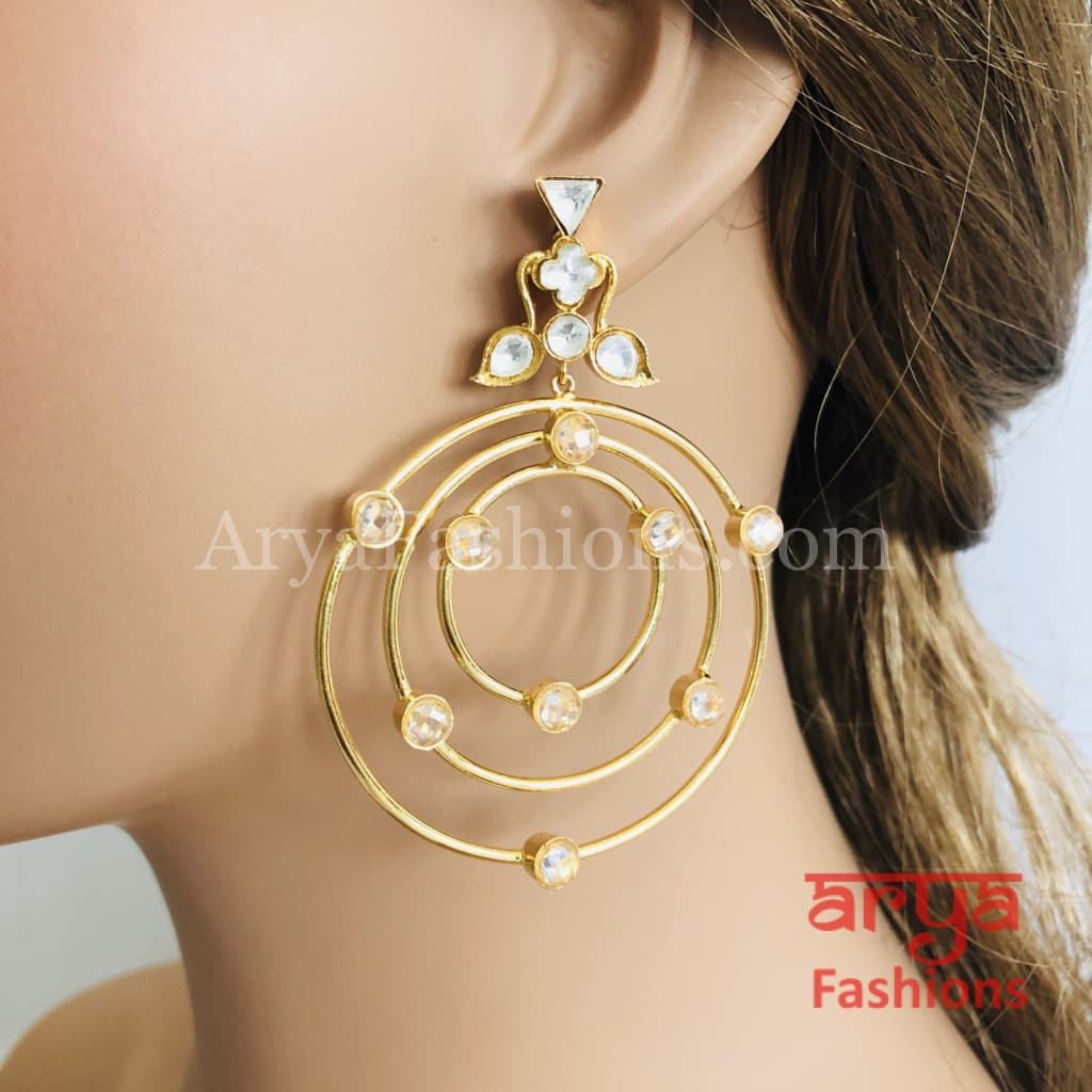 Golden Kundan Balis/Kundan Ethnic Earrings