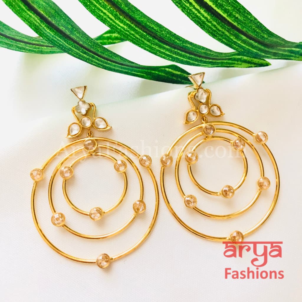 Golden Kundan Balis/Kundan Ethnic Earrings