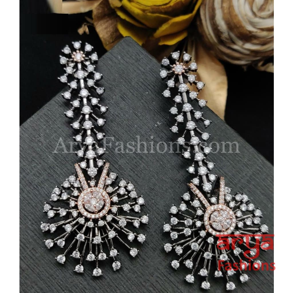 Hira CZ Designer Statement Earrings