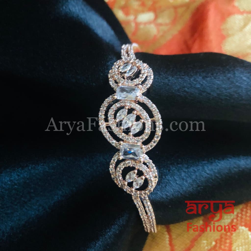 Rose Gold CZ Bracelet/ Indian Cubic Zirconia Bracelet