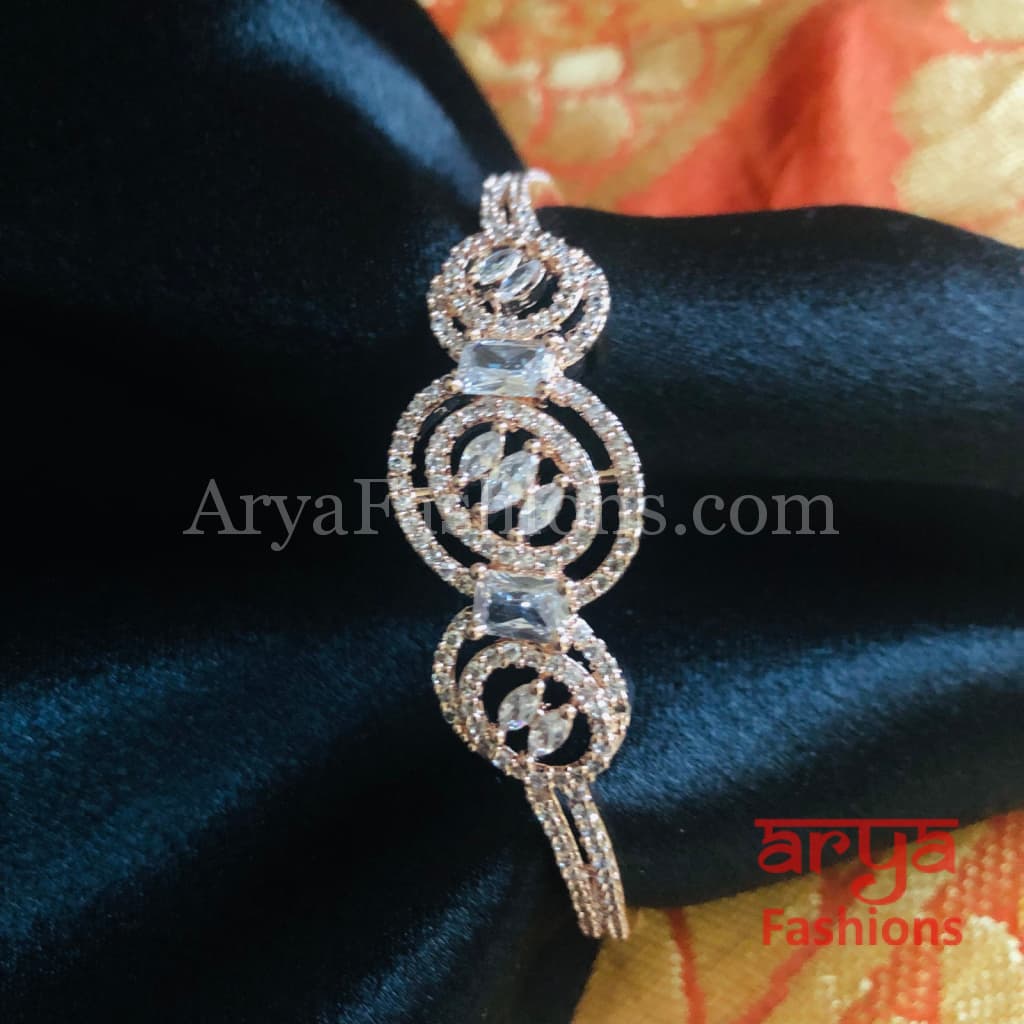 Rose Gold CZ Bracelet/ Indian Cubic Zirconia Bracelet