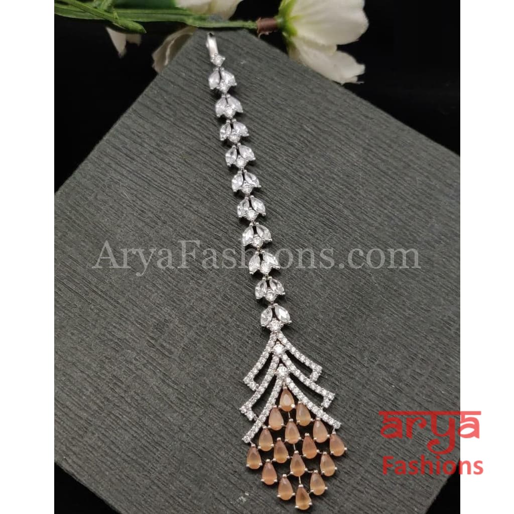 Triangle Brown Victorian CZ Indian Mang Tika