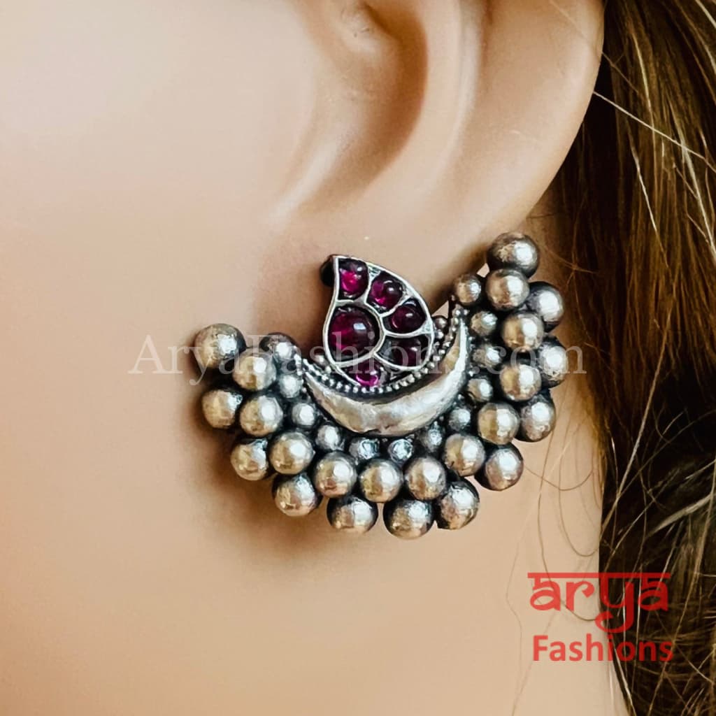 Kemp flower ear cuff jhumkas – House of Jhumkas